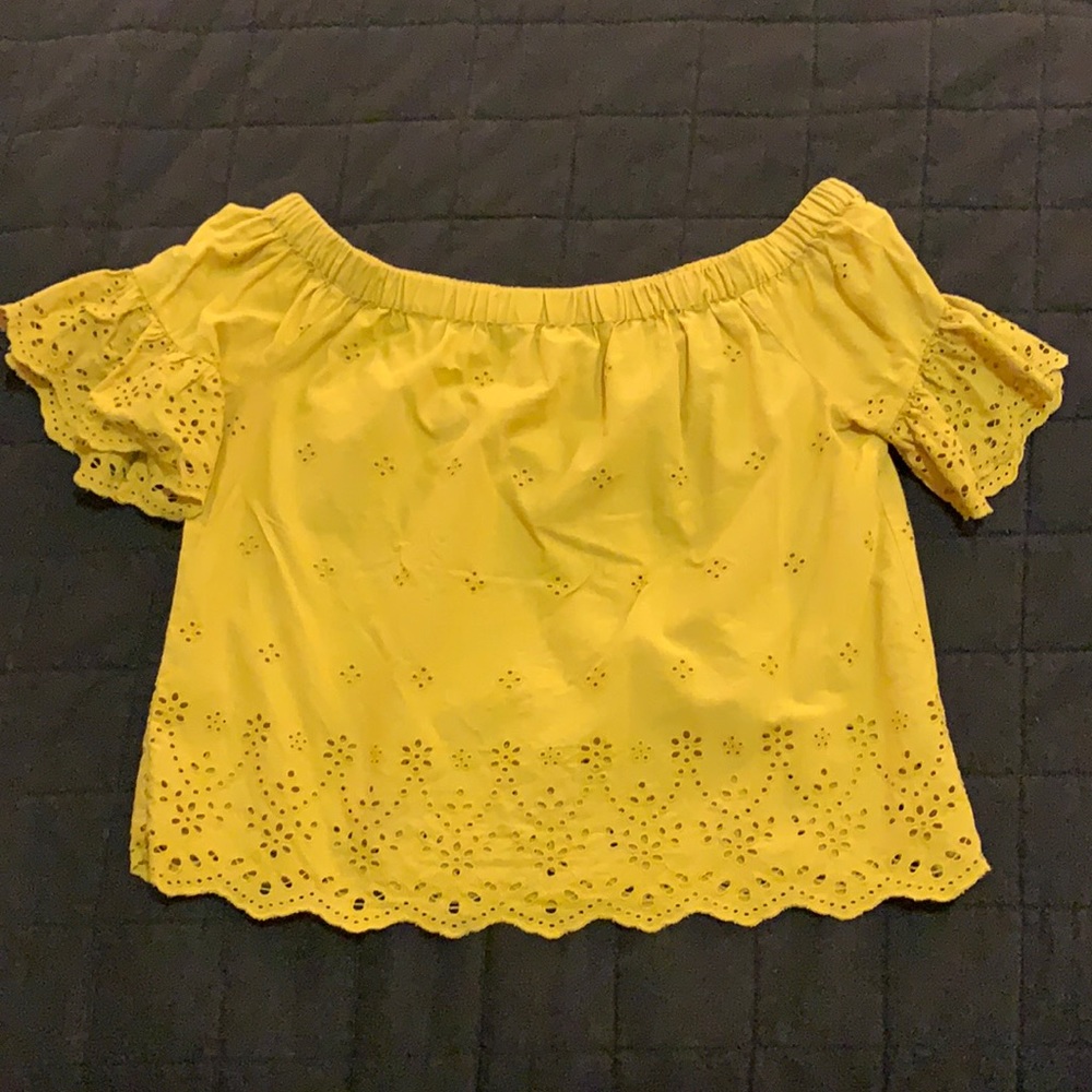 Madewell Off the shoulder eyelet shirt